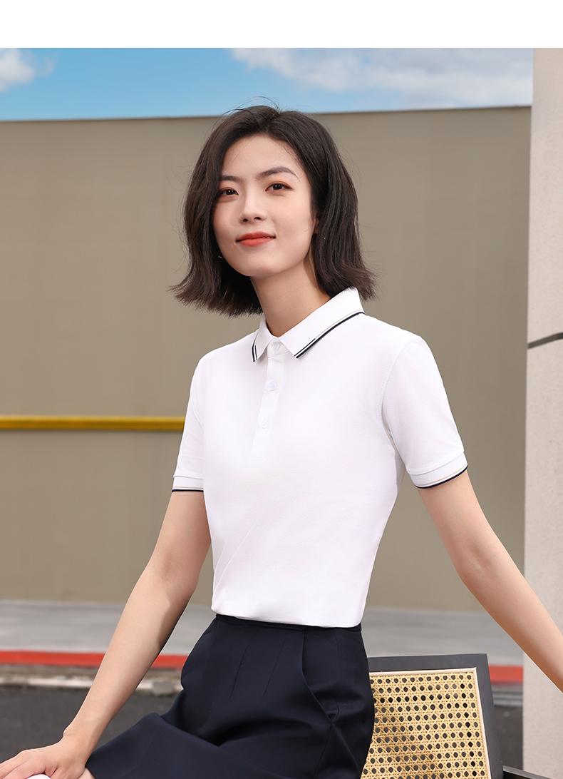 99205#Long-staple cotton lapel short sleeves