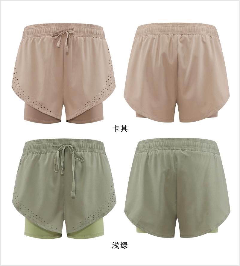 029# Women Double-layer Shorts Three-quarter Pants