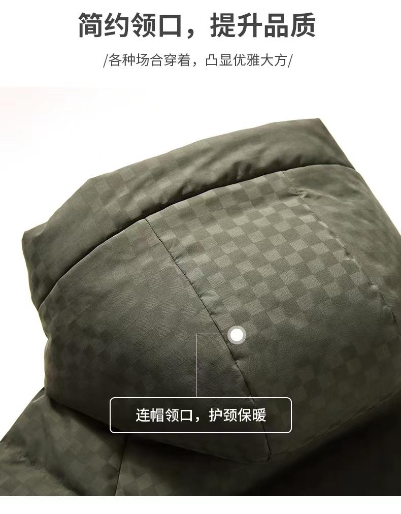 HZ Guochao chessboard stand collar down jacket/90% white duck down