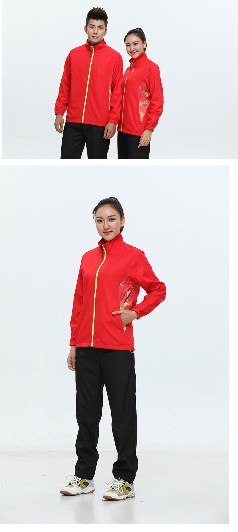 976192# top, 976292# pants, women woven sports suit