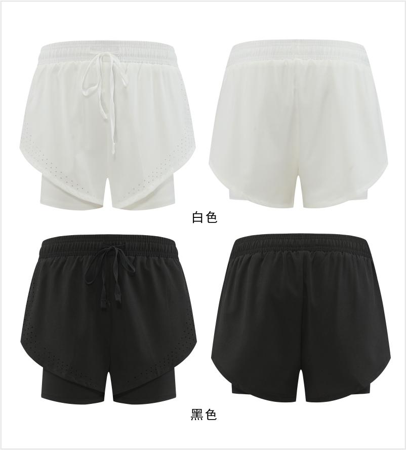 029# Women Double-layer Shorts Three-quarter Pants