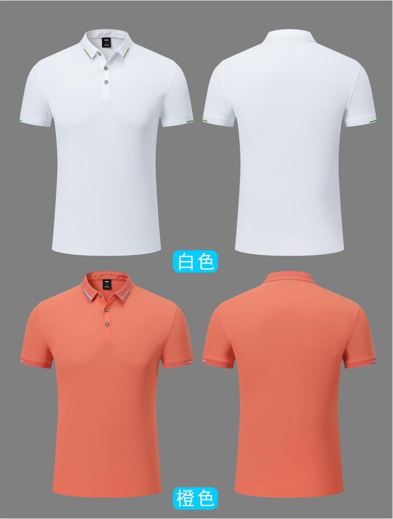 322123# Nylon pique golf interlaced lapel polo shirt