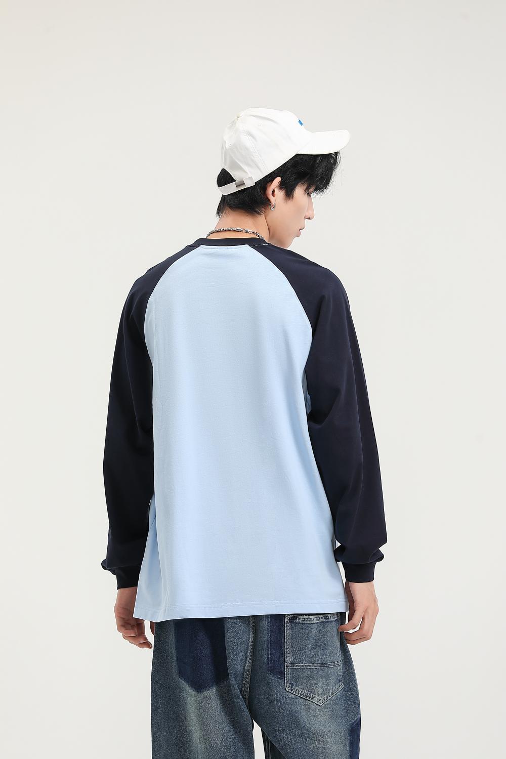 8619# Pure cotton trendy brand raglan long sleeves/250g