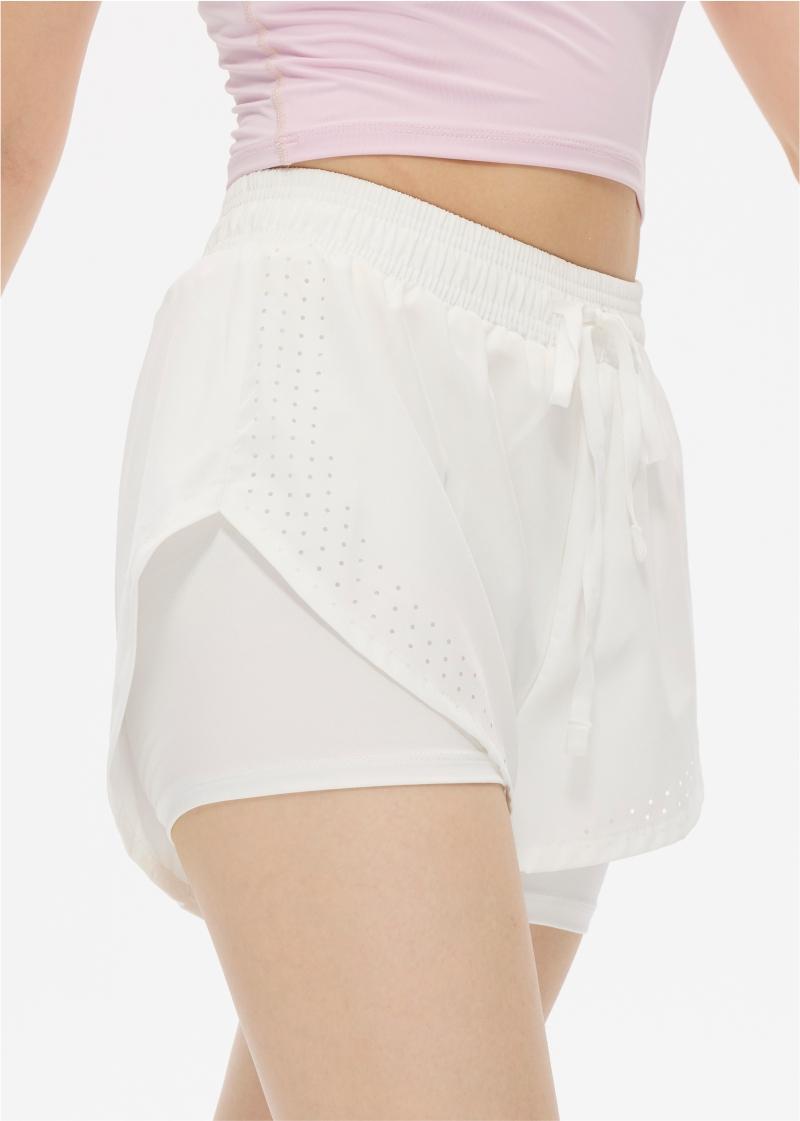 029# Women Double-layer Shorts Three-quarter Pants