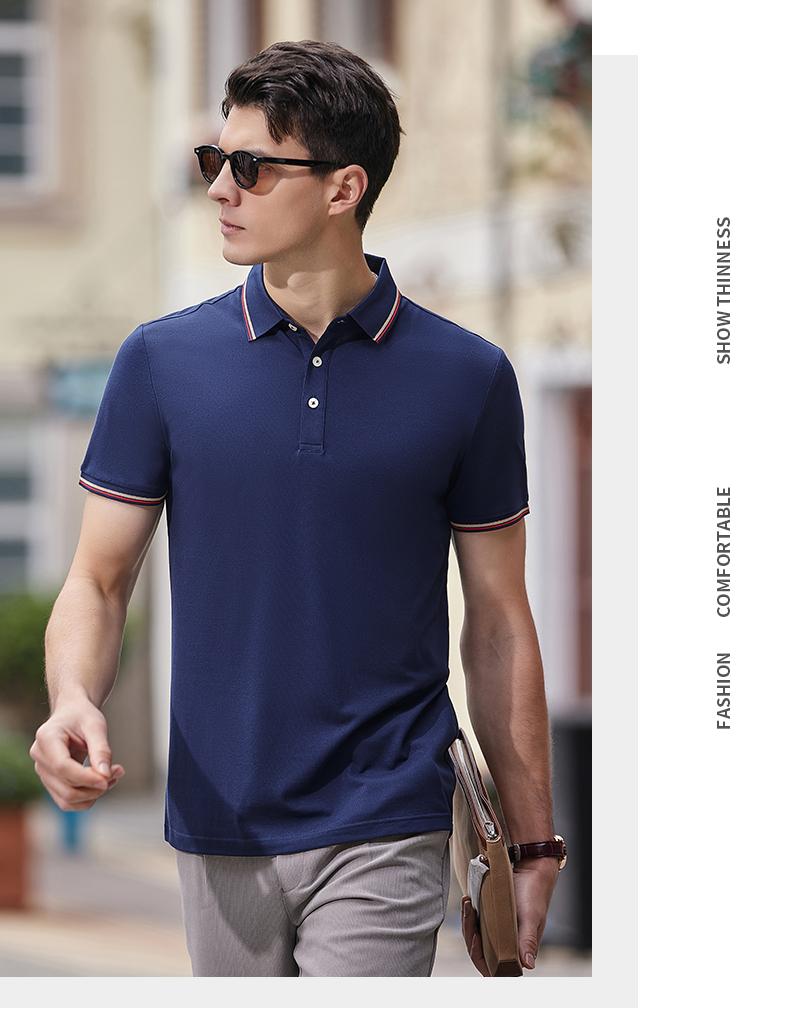 [High-end business] 2382# mulberry silk (male) high-end business PoLo 195g