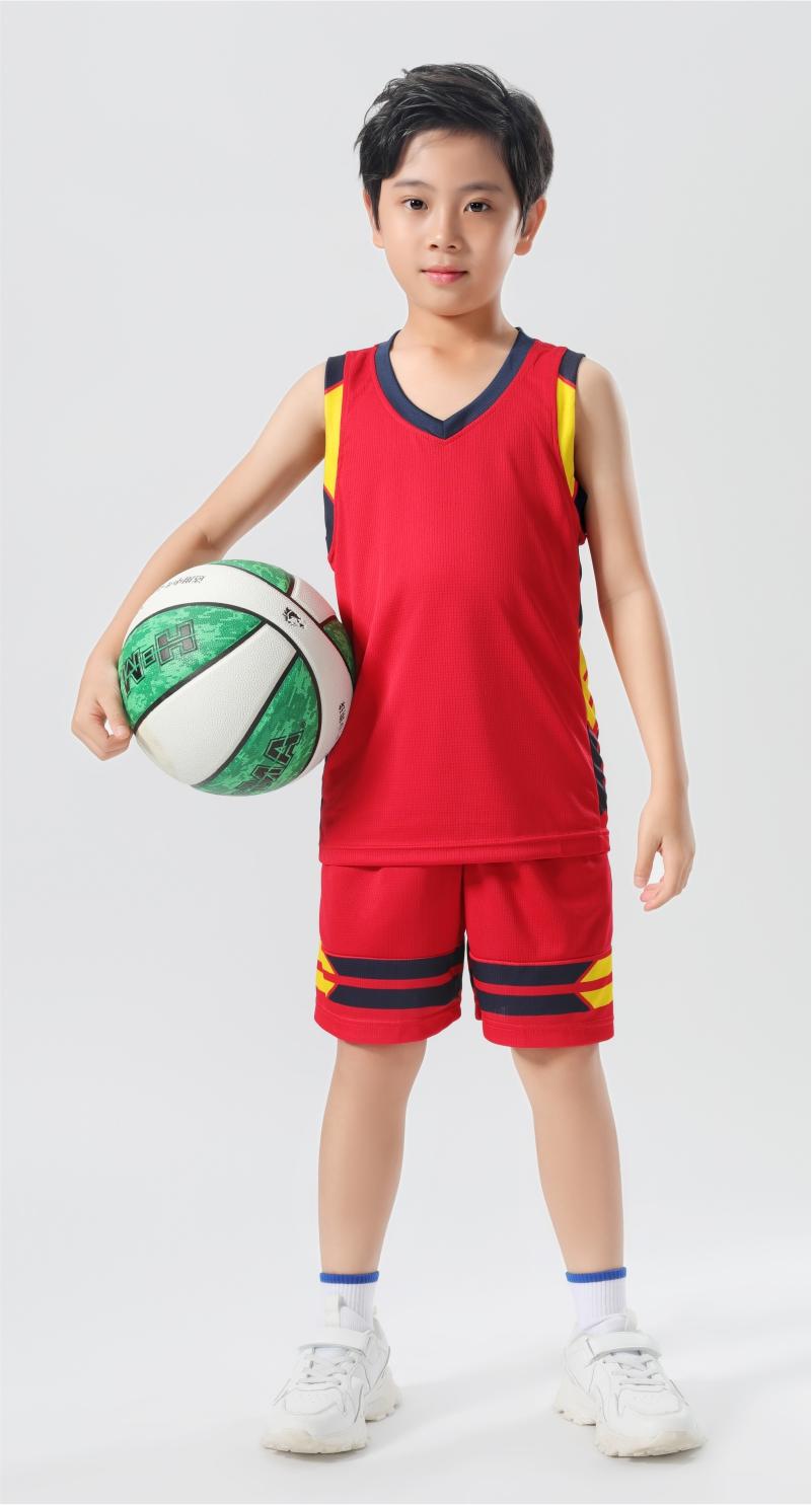 L2017# Adult children basketball uniform suit double pockets