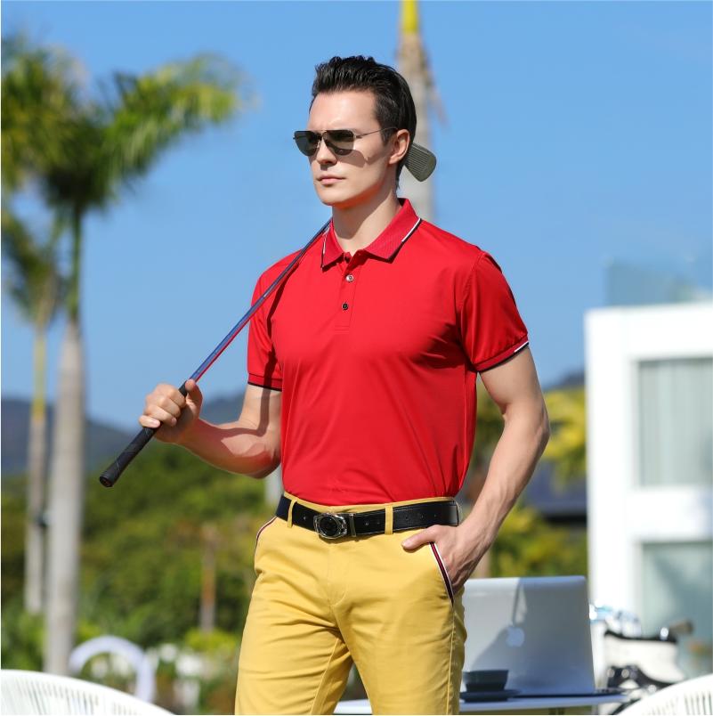 322121# Nylon pique lapel polo shirt