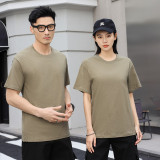 220g cotton heavyweight drop shoulder round neck short sleeve T-shirt H16-220