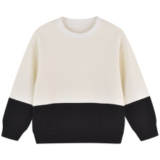 Children Spring Long Sleeve Top Round Neck Colorblock Sweatshirt D31-Twill Colorblock Sweatshirt