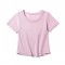 220g ribbed fabric short round neck ladies T-shirt G21-S008