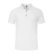 Business solid color seamless dynamic vermilion nylon short-sleeved lapel POLO shirt GJ8-9516