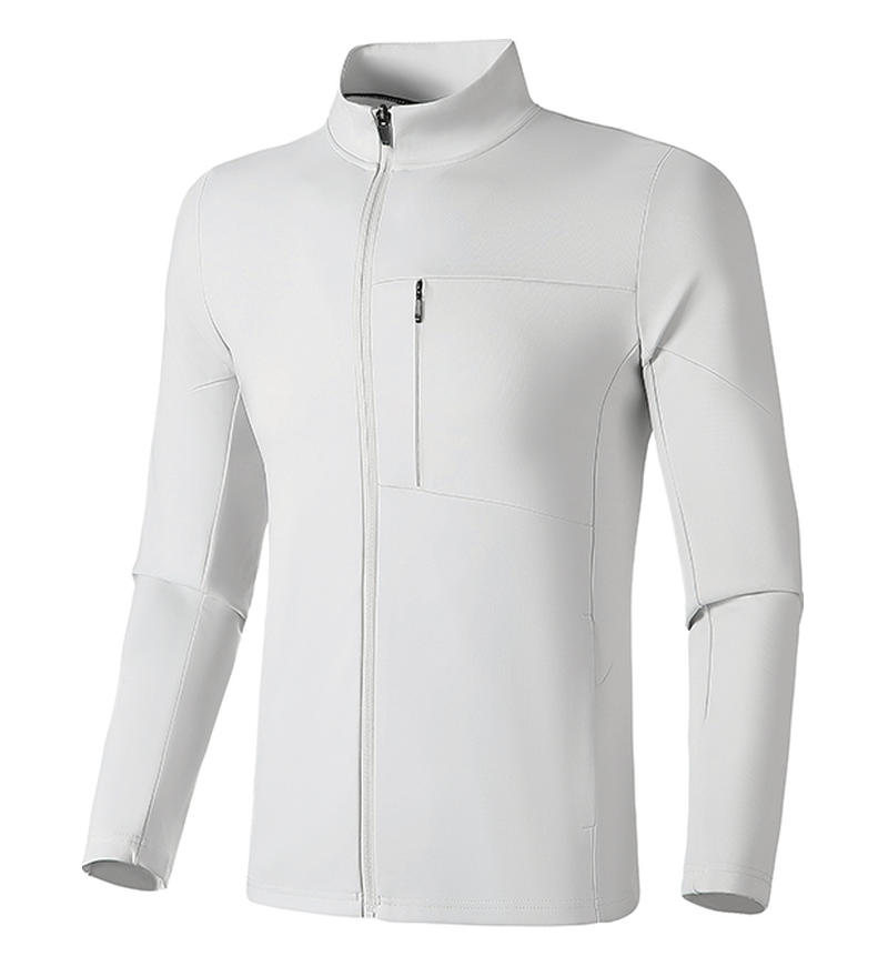 Solid color sports casual stand collar zipper sweatshirt W02-9566