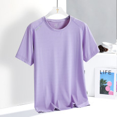 Printed ice silk sports casual running round neck short-sleeved T-shirt KD1-8299 women
