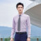 Pinstripe professional short-sleeved shirt couple style 81-8230 long-sleeved men style