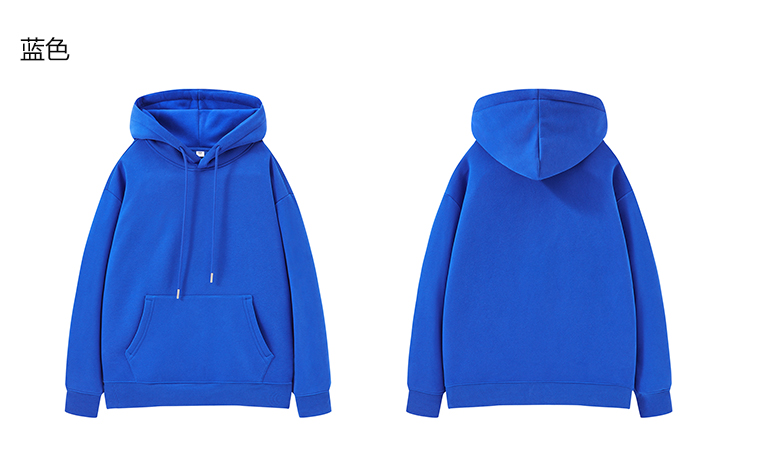 450g solid color plus velvet hooded pullover sweatshirt GJ8-8019