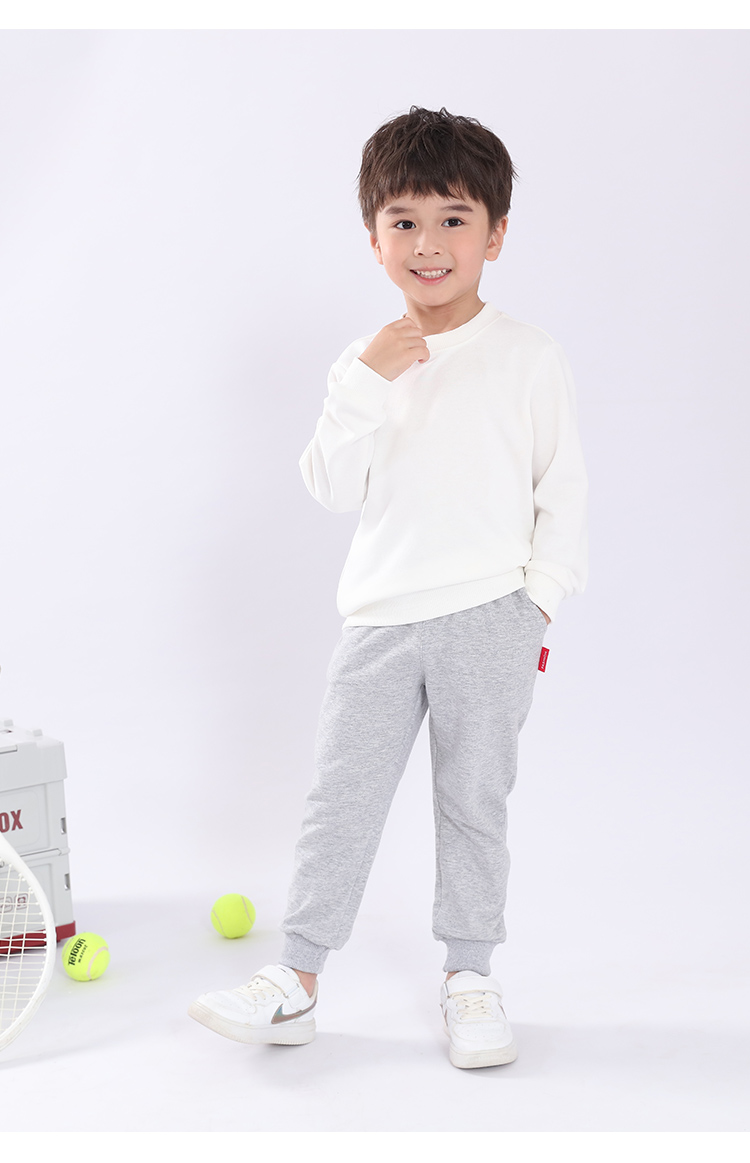 420g plus velvet silver fox fleece children casual sweatpants D03-8033