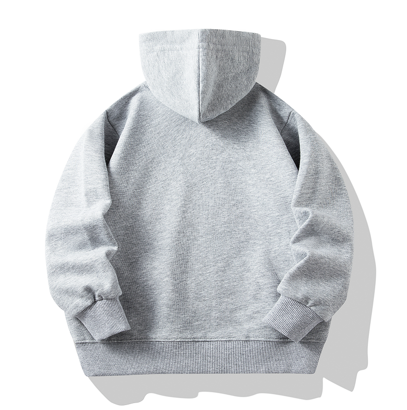 350g thin patch pocket solid color hooded zipper sweatshirt D09-Y786 children