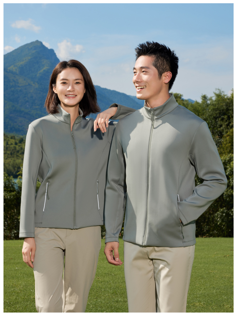 290g high-end skin-friendly Q elastic zipper long-sleeved jacket GJ11-8851