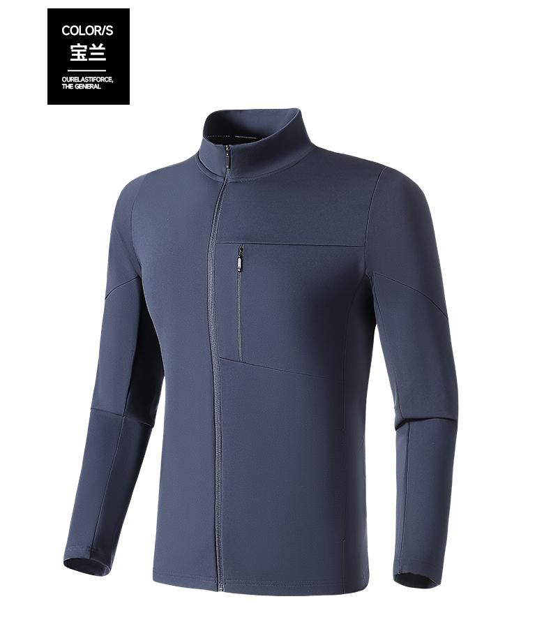 Solid color sports casual stand collar zipper sweatshirt W02-9566