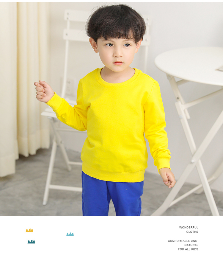 Pure cotton round neck pullover sweatshirt for children D31-Small sweatshirt