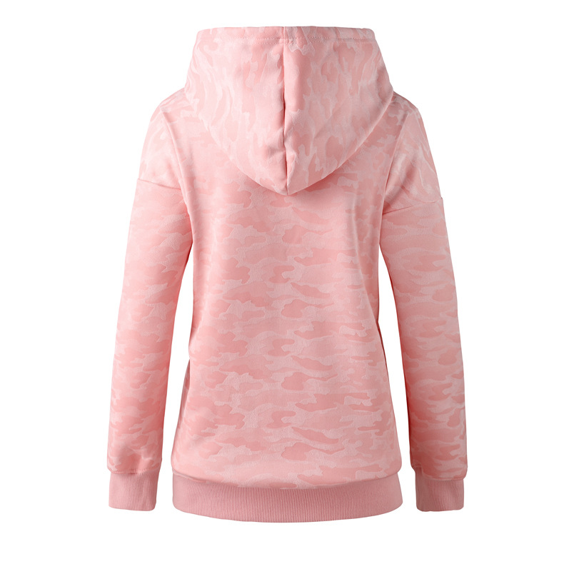 Camouflage air layer hooded pullover women sweatshirt KG2-8666