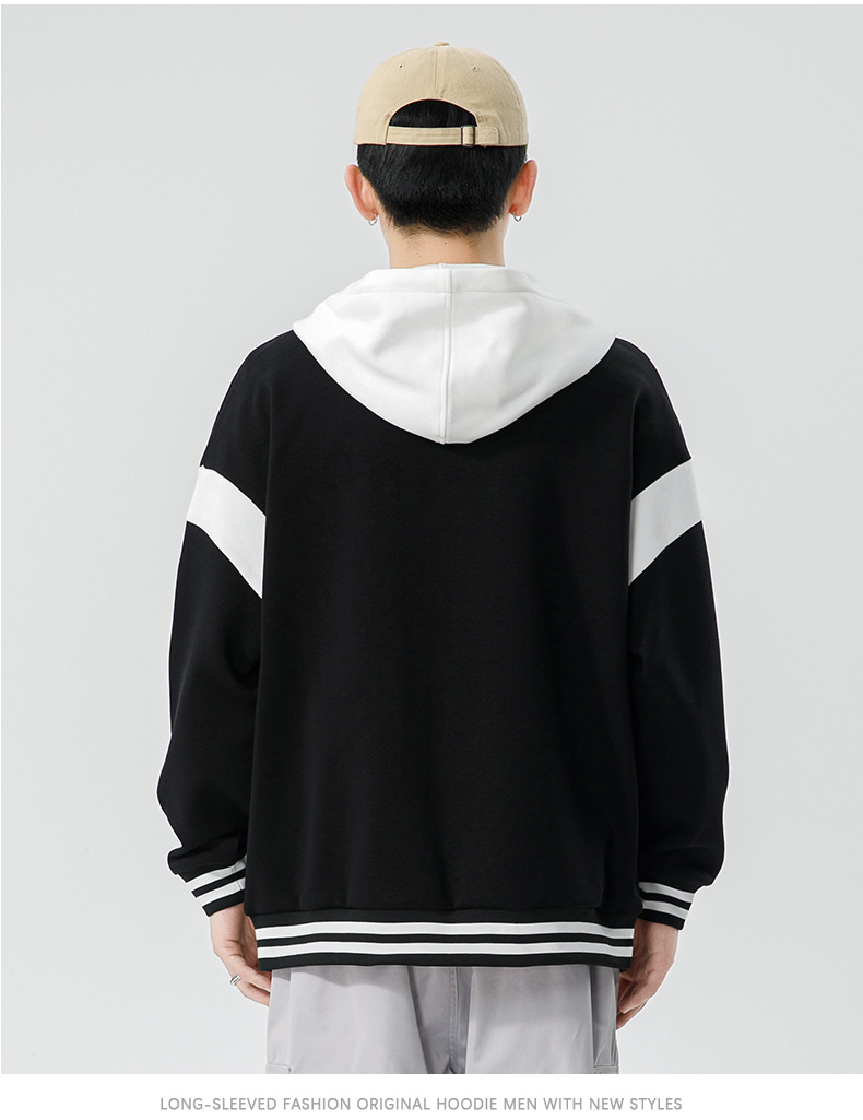 Fashionable casual color matching hooded sweatshirt KW-8550