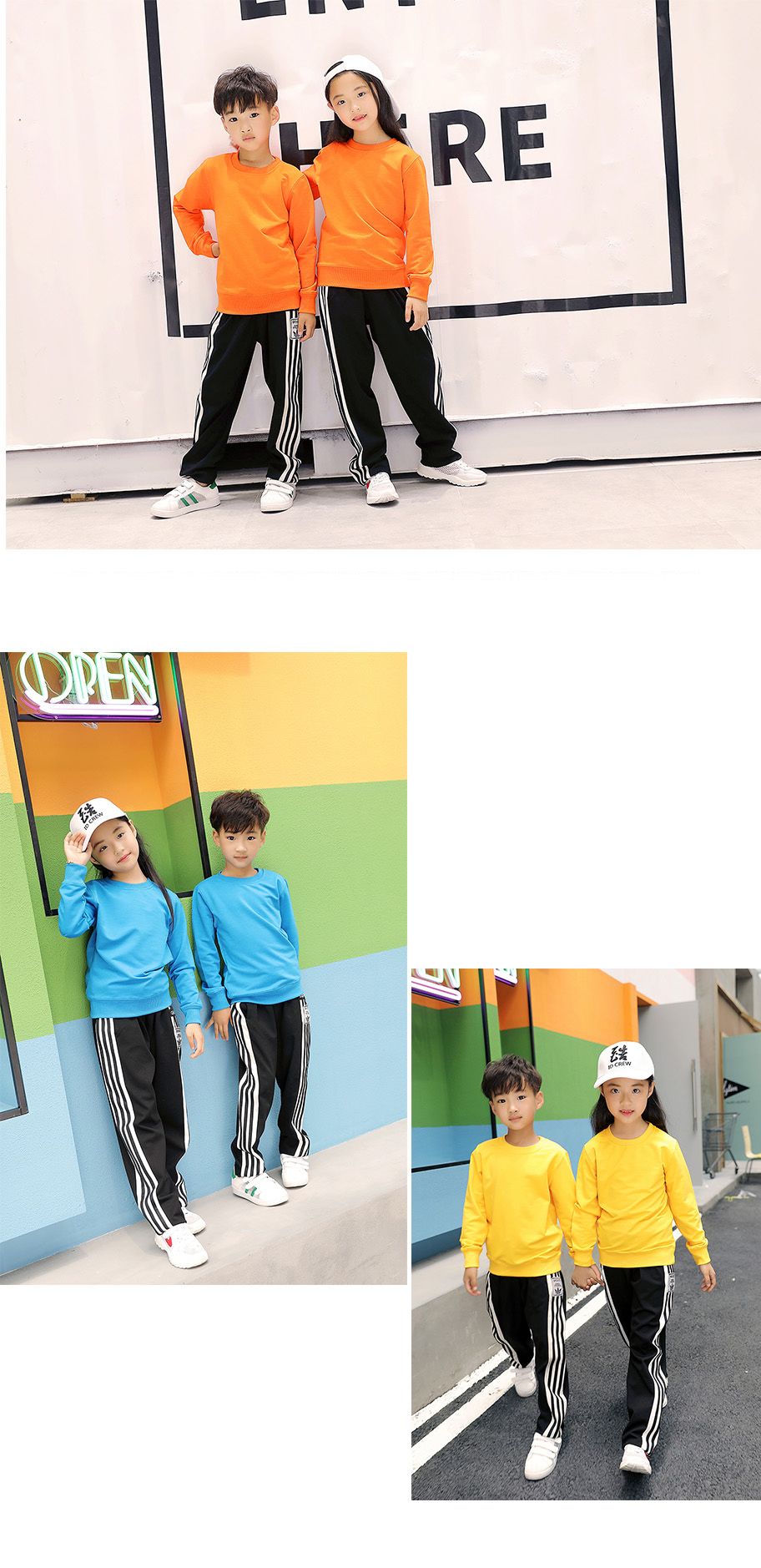 360g Dutch cotton thin round neck sweatshirt for children YZ02-3331