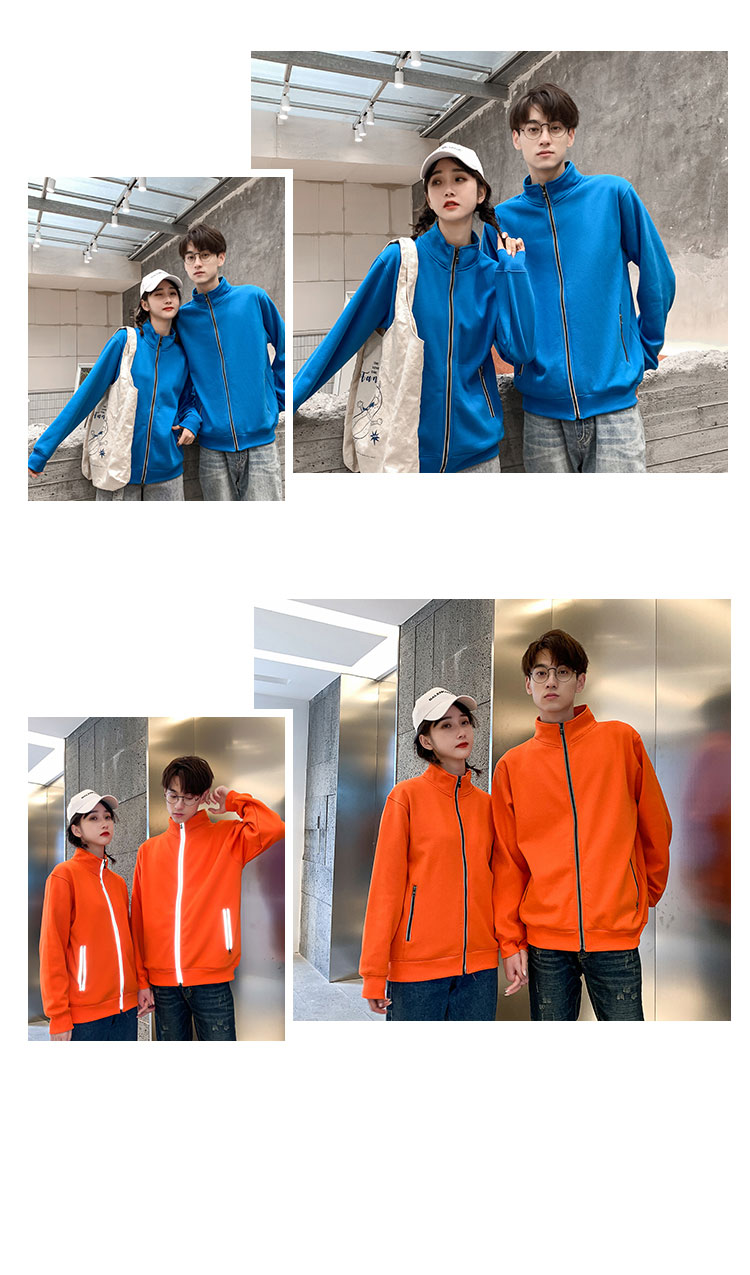 Fluorescent stand collar sweatshirt W02-808