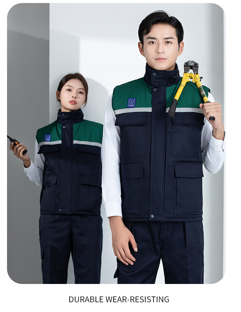 Mesh anti-static thick warm cotton vest H22-2384