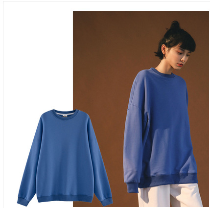 Solid color heavyweight thick round neck pullover sweatshirt BC1-900