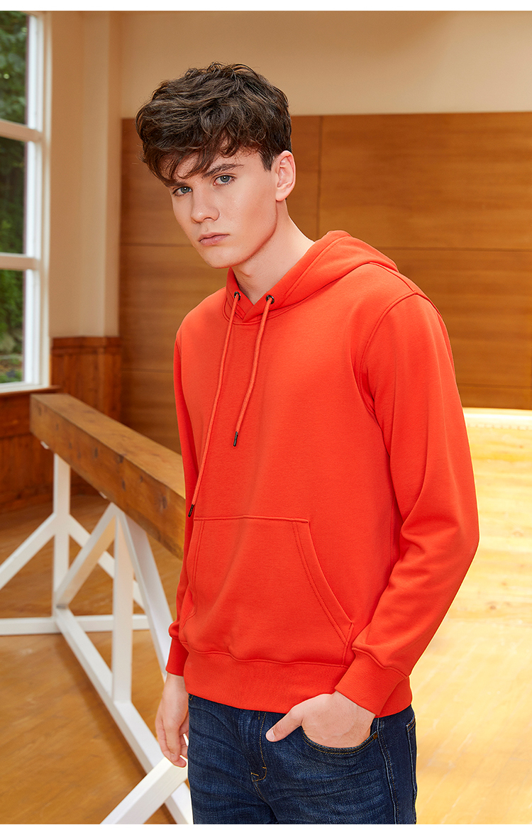 360g solid color hooded long-sleeved sweatshirt GJ11-2098