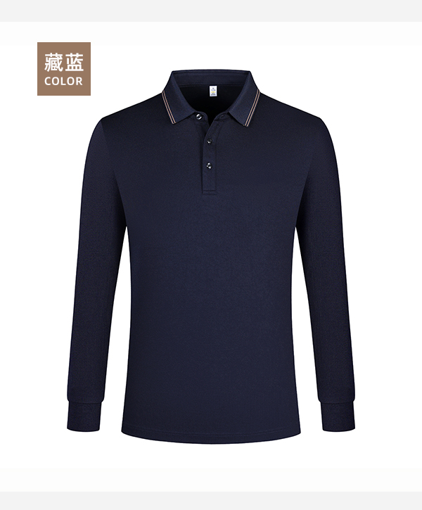 Colored lapel long-sleeved POLO shirt GJ61-35002