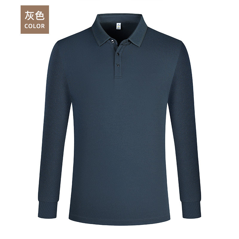 Fashion solid color long sleeve POLO shirt GJ61-35001