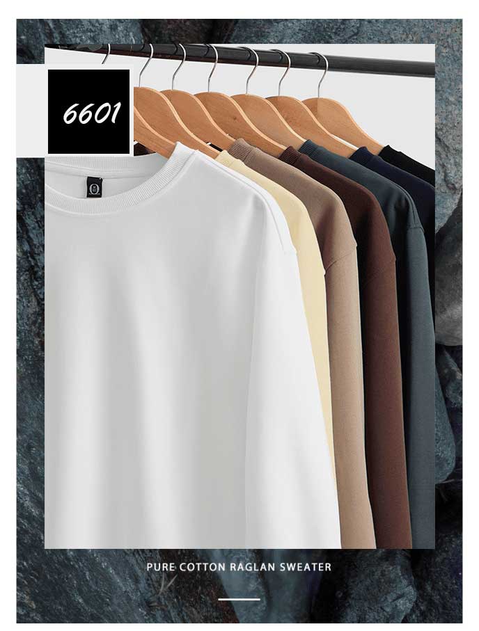 330g fashion brand drop shoulder round neck sweatshirt GJ29-6601