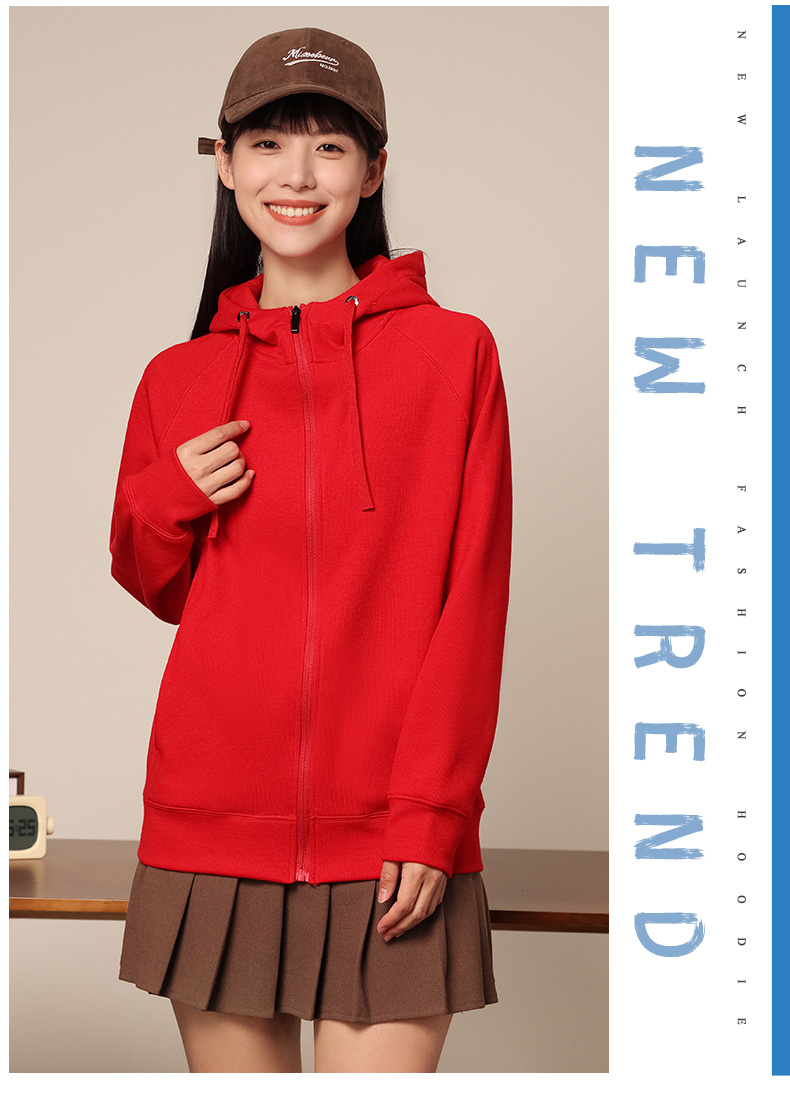 Soft and comfortable new oxygen cotton hooded zipper sweatshirt GT3-8805