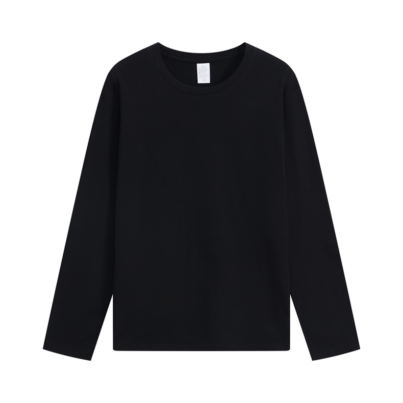 200g pure cotton round neck long sleeve T-shirt YZ01-707