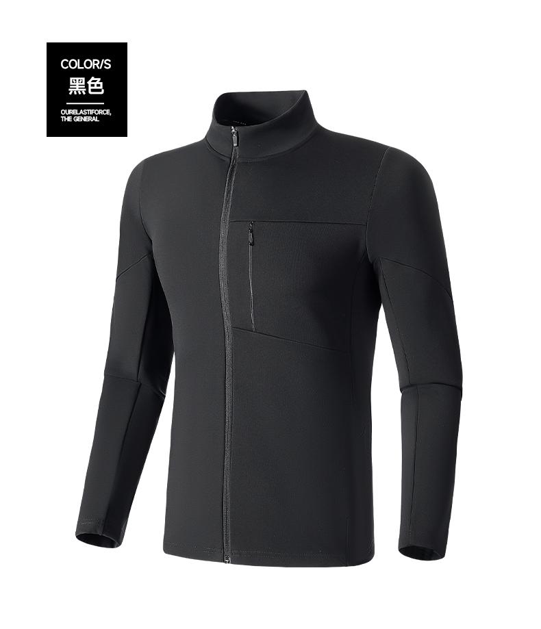 Solid color sports casual stand collar zipper sweatshirt W02-9566