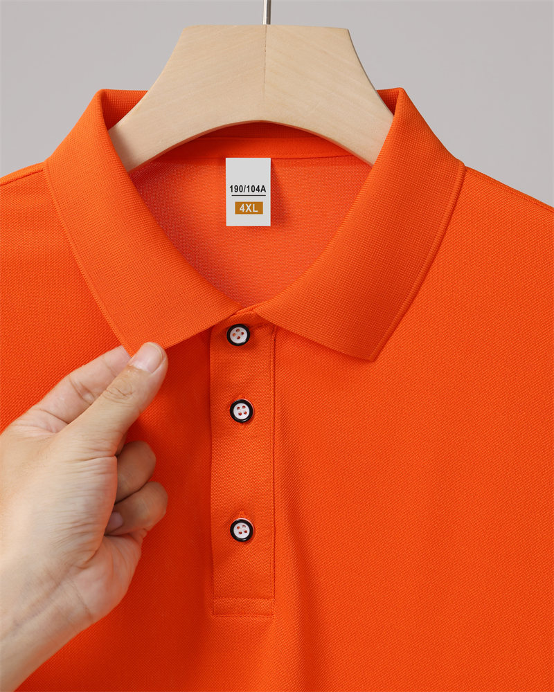 Cool cotton solid color business long sleeve POLO shirt W01-295