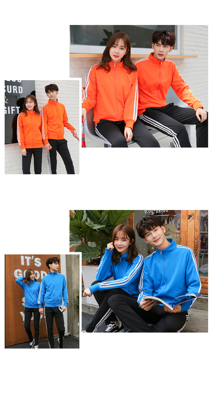 320gCVC polyester-cotton blended stand collar zipper sweatshirt universal style L04-W512