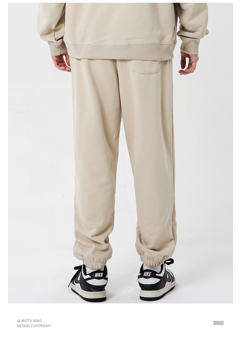 380g lightly brushed terry solid color cuffed sweatpants W13-K104