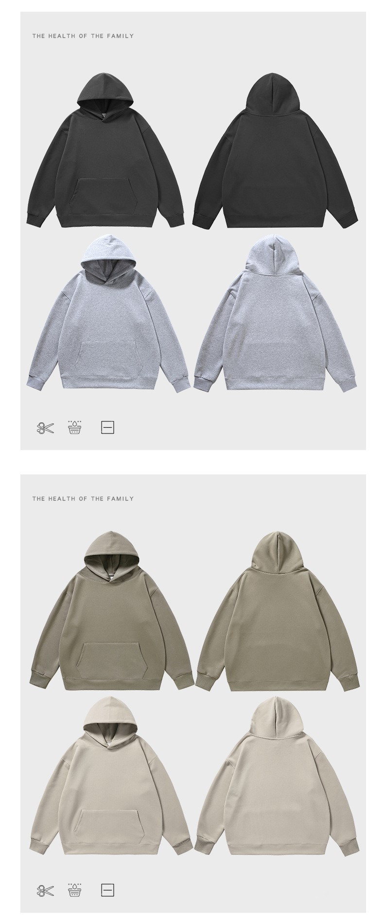 380g autumn and winter hoodie trendy brand drop shoulder sweatshirt BC2-2098