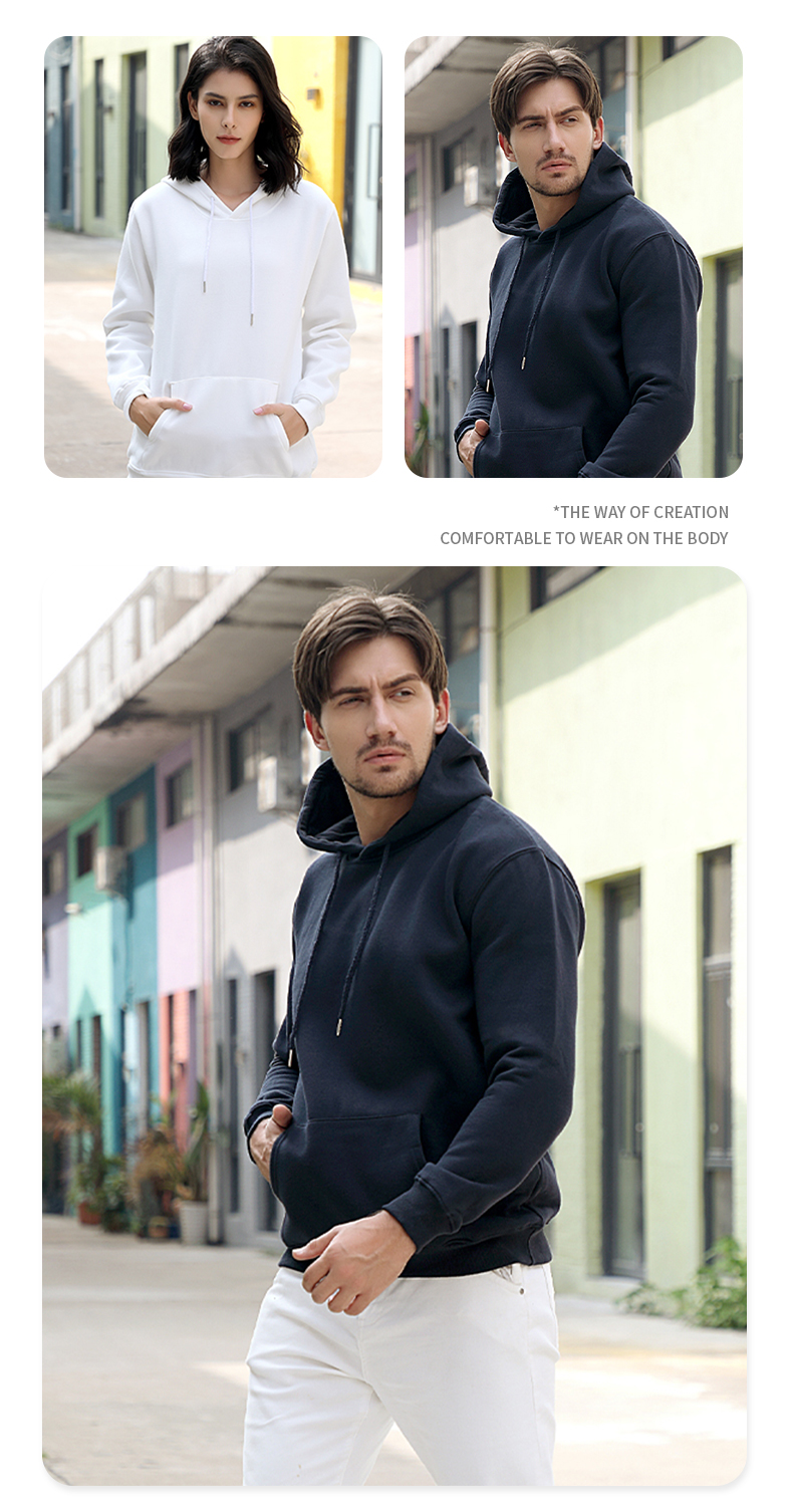 330g fleece casual fashion hooded pullover sweatshirt CF022