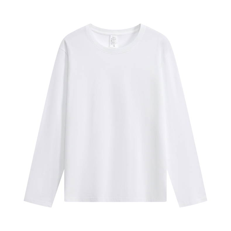 200g pure cotton round neck long sleeve T-shirt YZ01-707