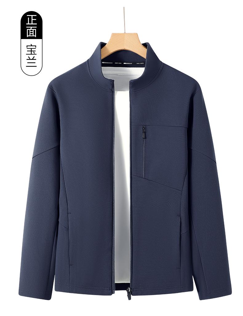 Solid color sports casual stand collar zipper sweatshirt W02-9566