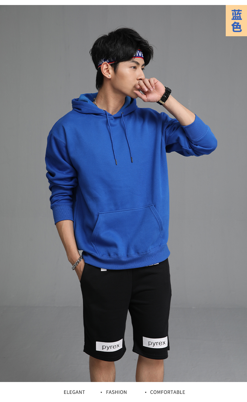 280g small terry thin loose hooded sweatshirt men L06-204 men