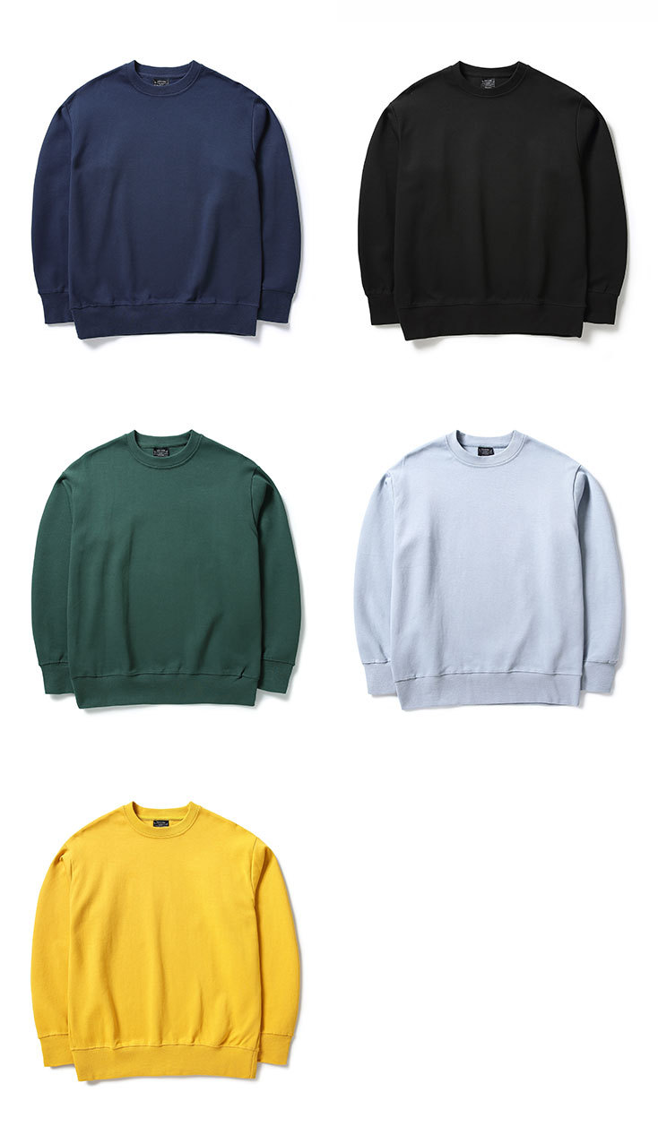 300g healthy cotton solid color round neck drop shoulder sweatshirt for men and women L02-209