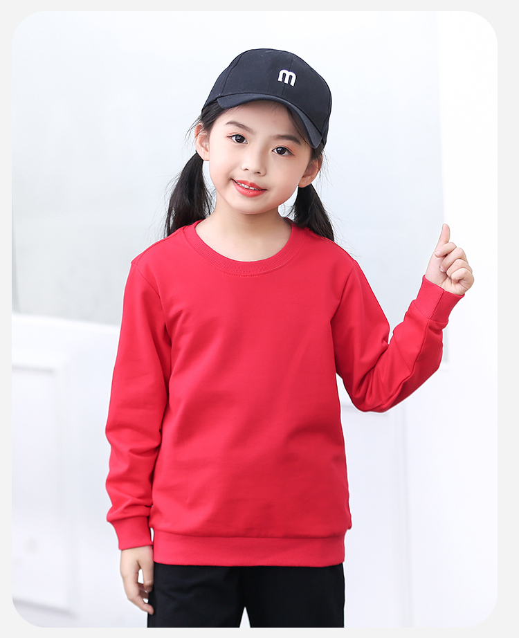 420g plus velvet silver fox fleece children round neck sweatshirt D03-8011