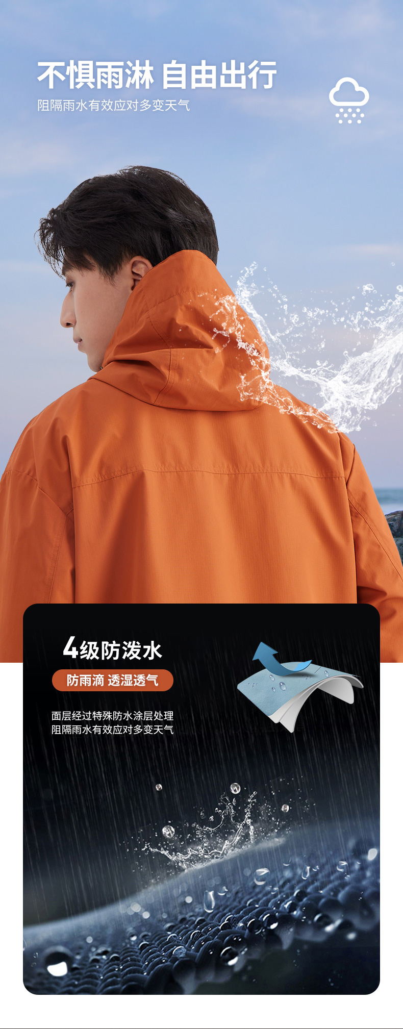 Mountain protective windbreaker jacket KC2-250801