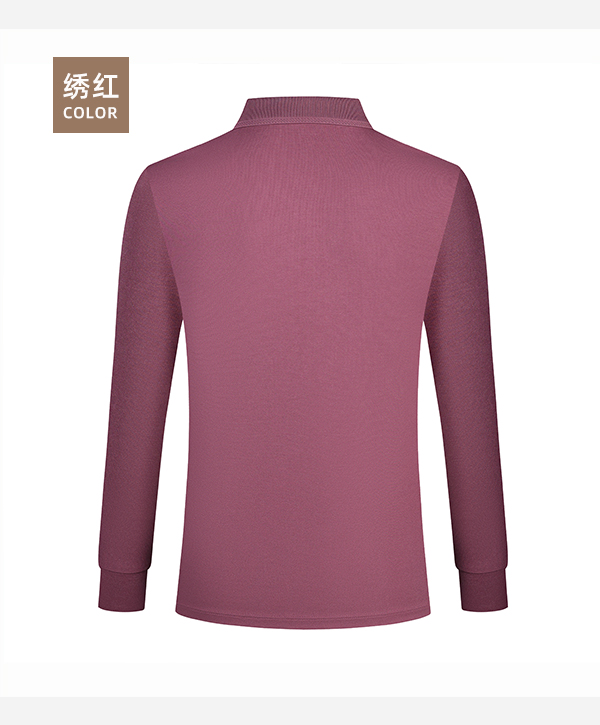 Fashion solid color long sleeve POLO shirt GJ61-35001