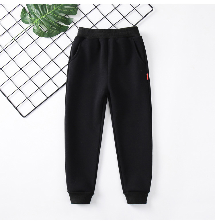 420g plus velvet silver fox fleece children casual sweatpants D03-8033